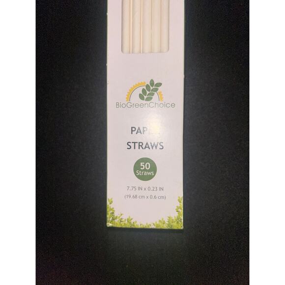 New 8 Packs 400 Total BioGreenChoice Paper Straws 7.75" x 0.23" White - Picture 11 of 11